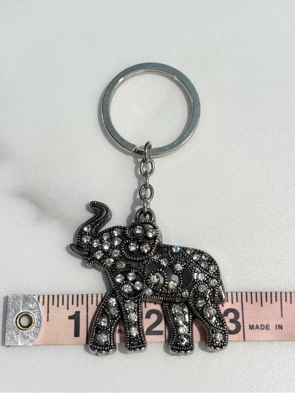 Rhinestone Elephant Keychain - Picture 8 of 15